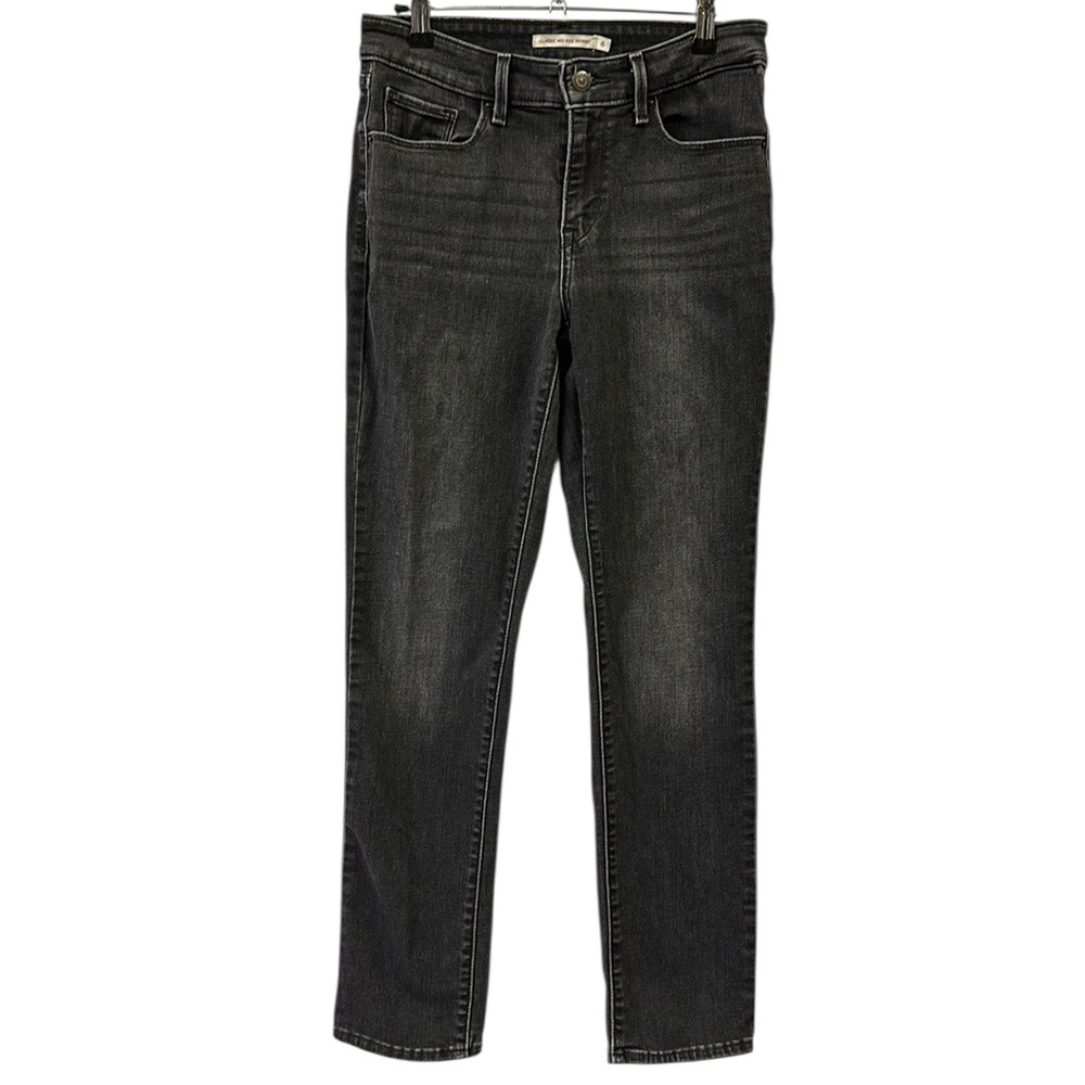 Levis Classic Mid Rise Skinny in Black Shore Jeans Womens 6 or 28 Waist